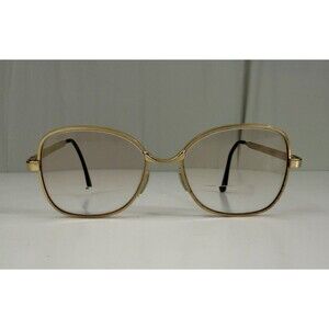 1970s Vintage Titmus Eyeglass Frames Gold Color Unique Shape Classic Old Money